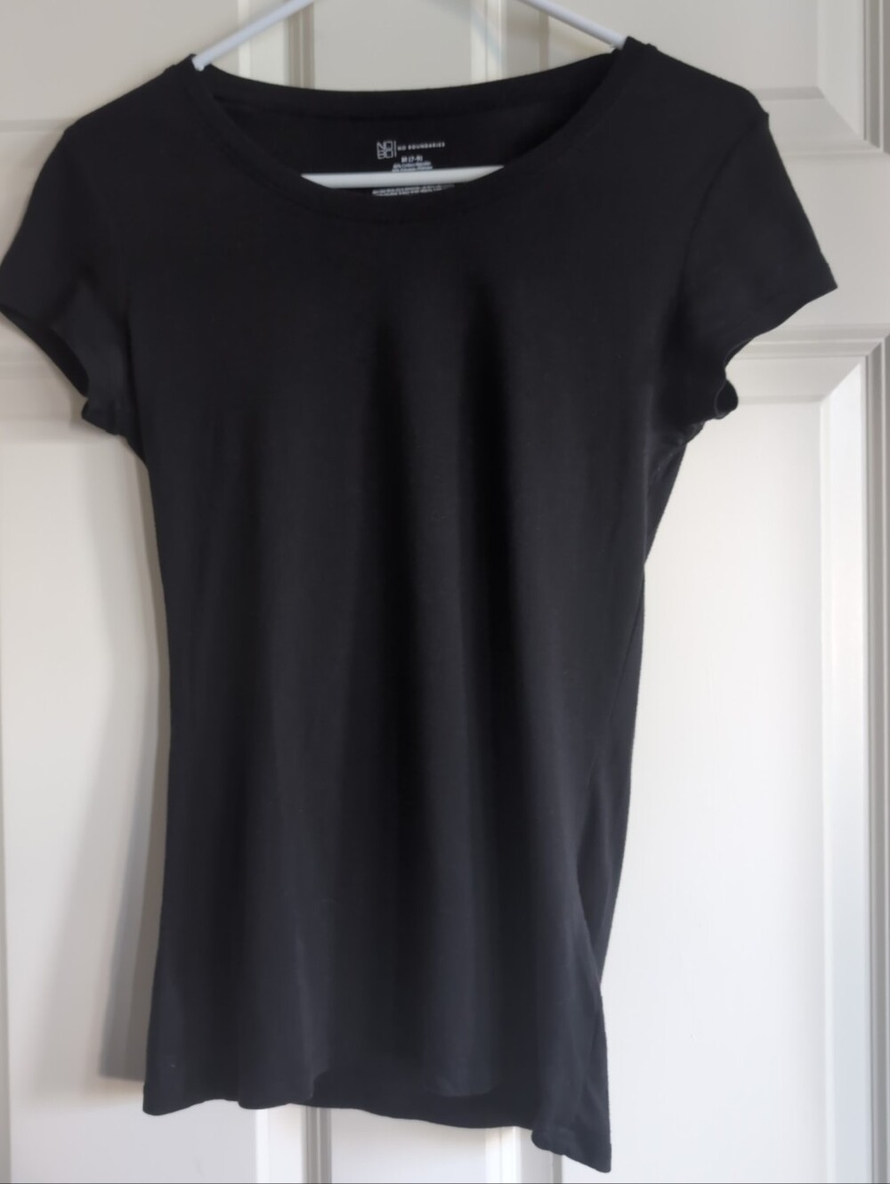 Black cotton blend fitted baby tee t-shirt in size M